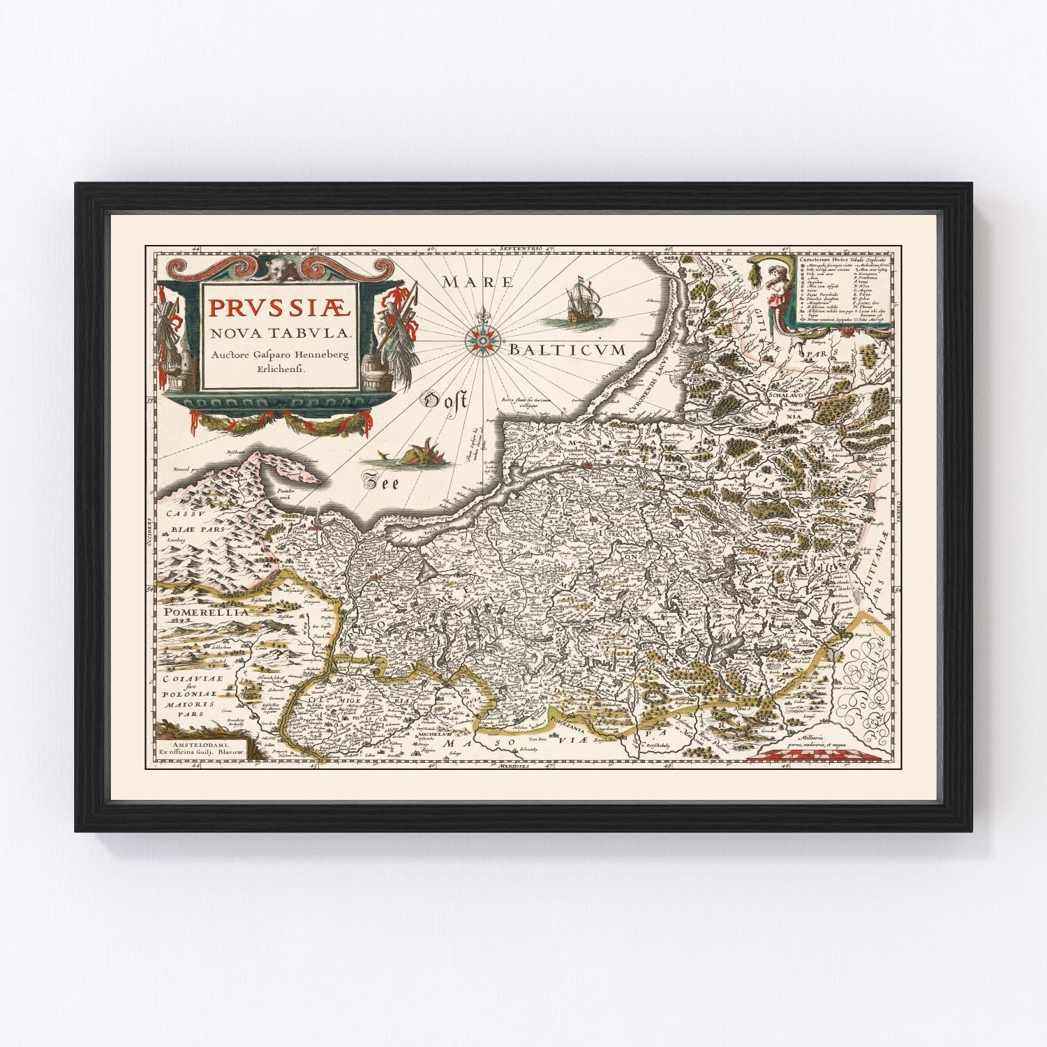 Vintage map of Prussia, 1635