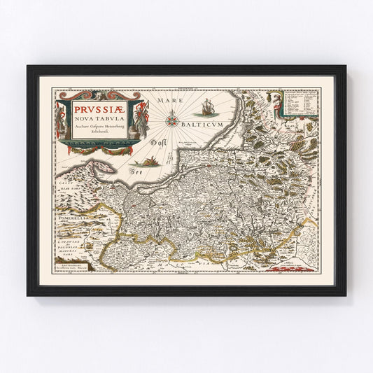 Vintage map of Prussia, 1635