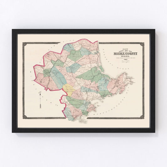 vintage map of Essex County, Massachusetts, 1884