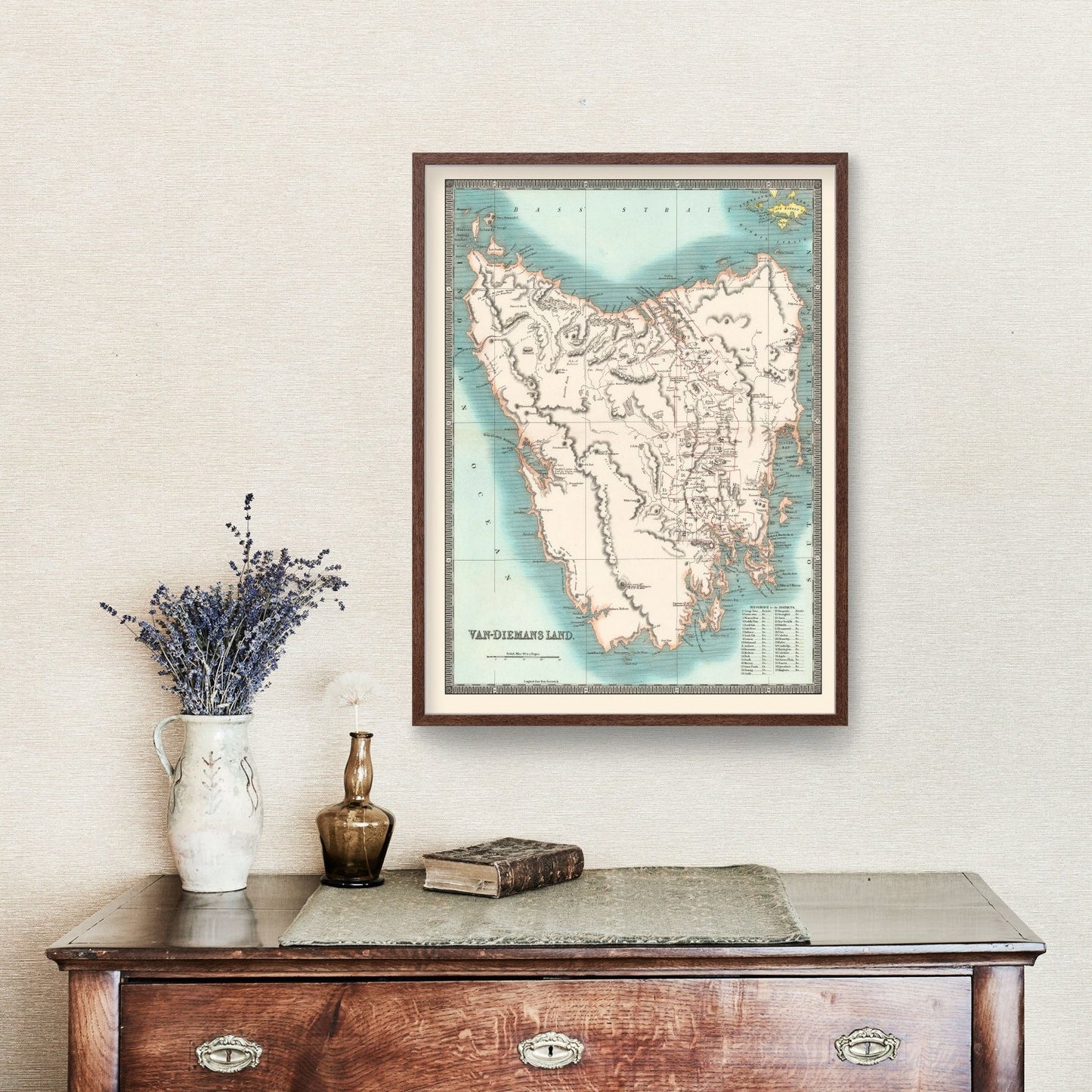 Vintage Map of Tasmania, 1831