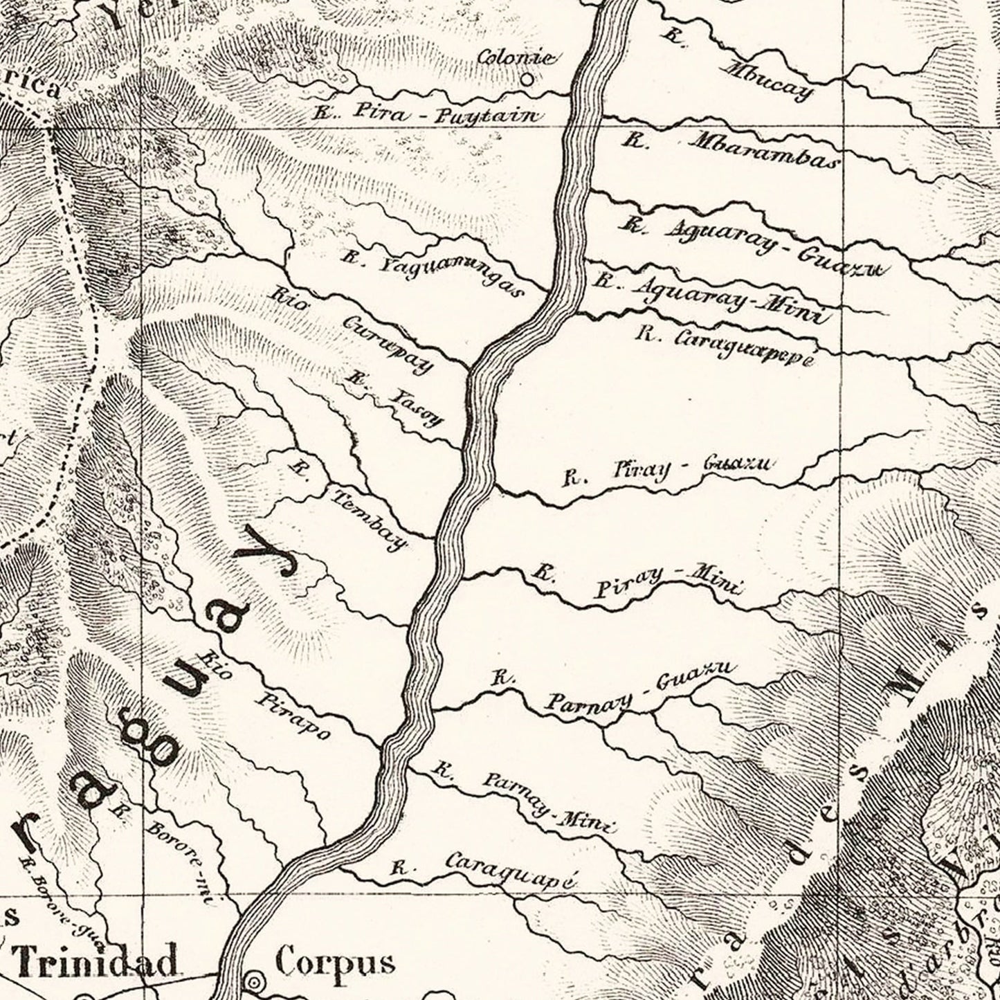 Vintage Map of Paraguay, 1873