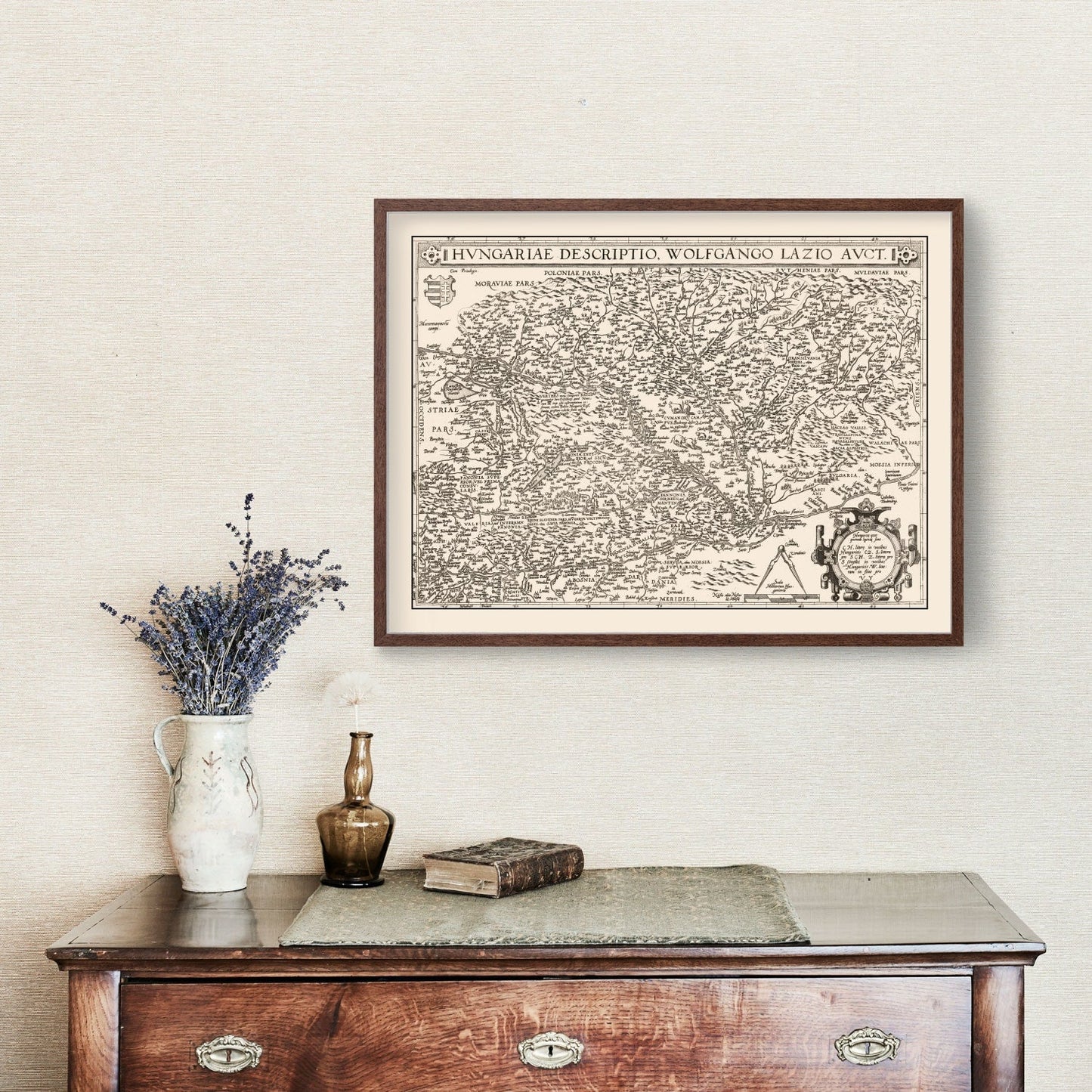 Vintage Map of Hungary, 1570