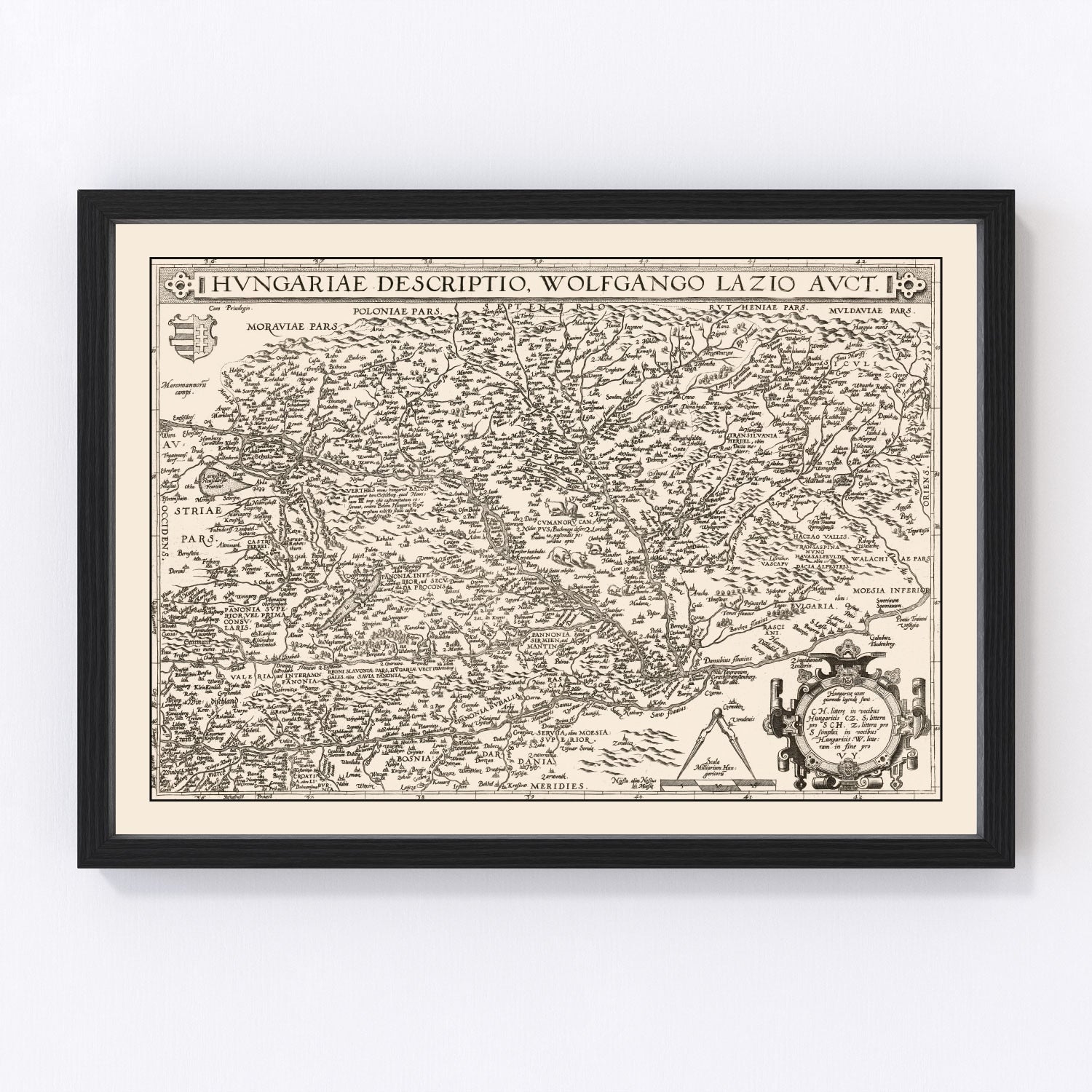 vintage map of Hungary, 1570