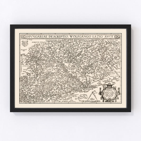 vintage map of Hungary, 1570