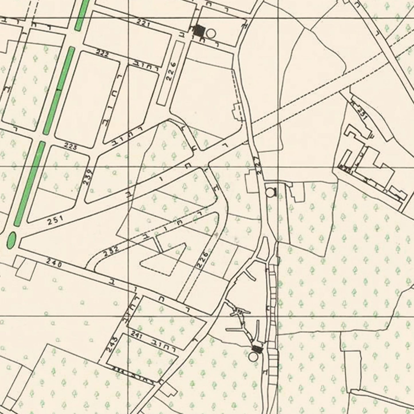 Vintage Map of Jaffa, Israel, 1949