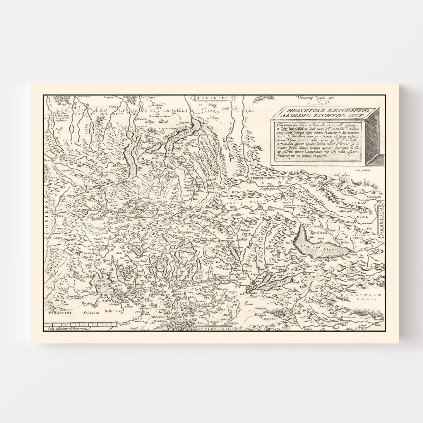 Vintage Map of Switzerland, 1581