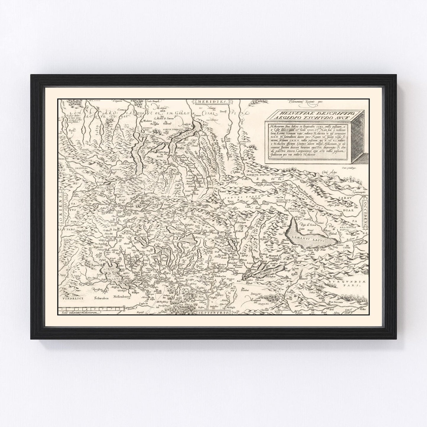 Vintage map of Switzerland, 1581