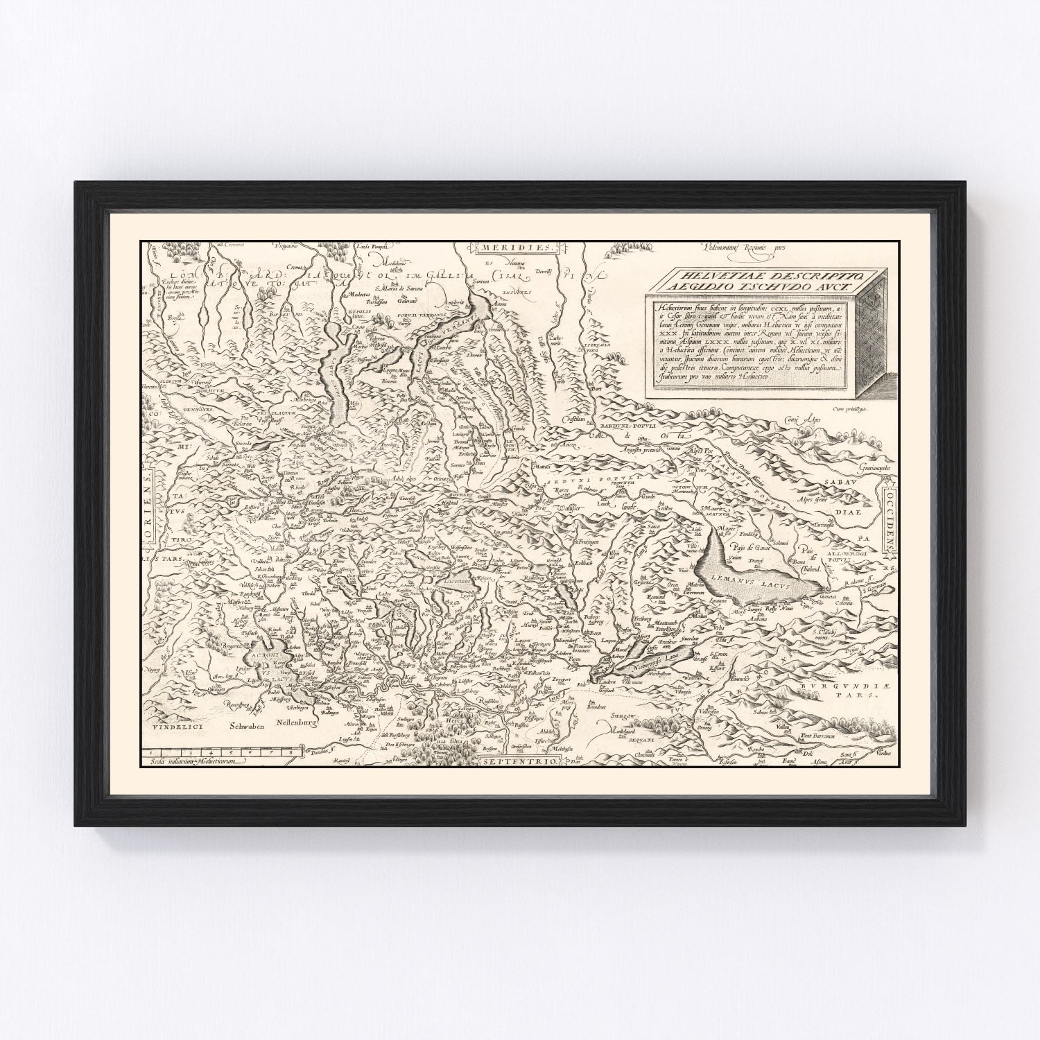 Vintage map of Switzerland, 1581