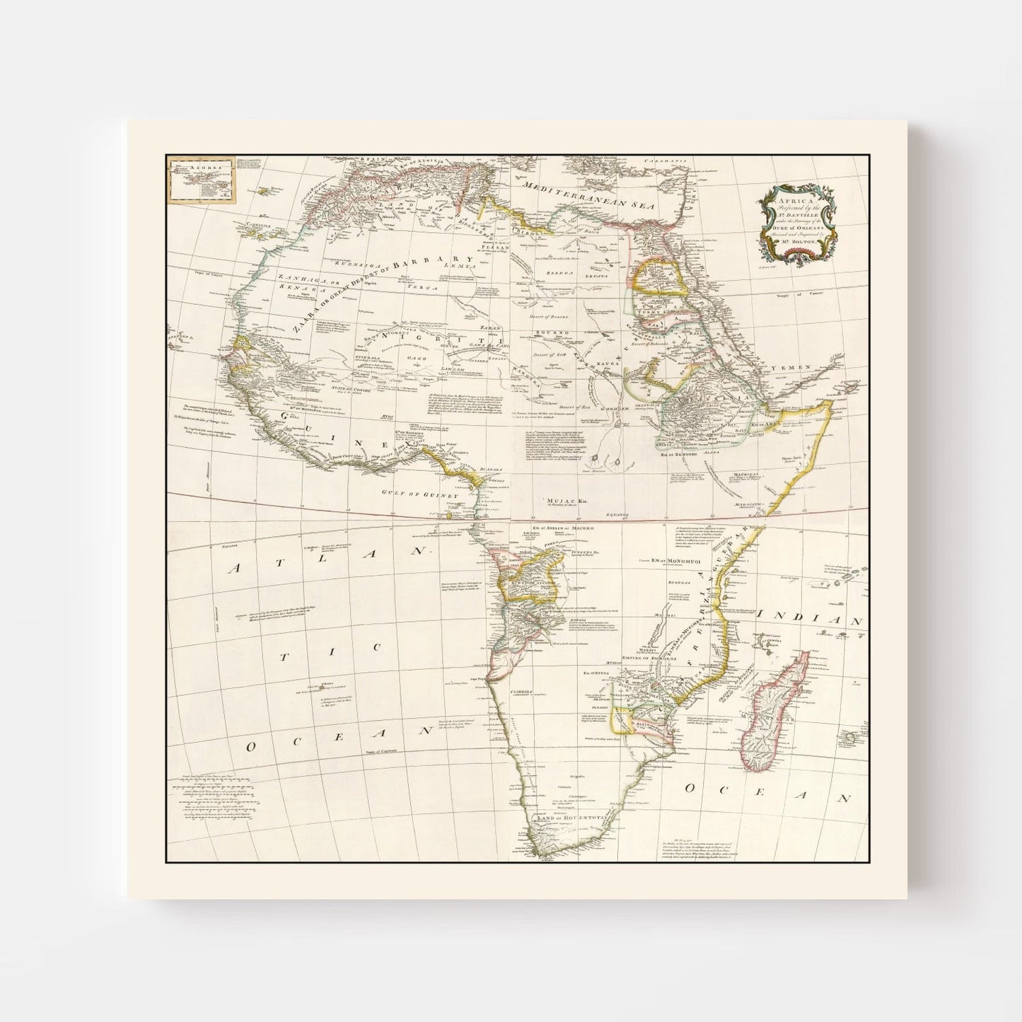 Vintage Map of Africa, 1755