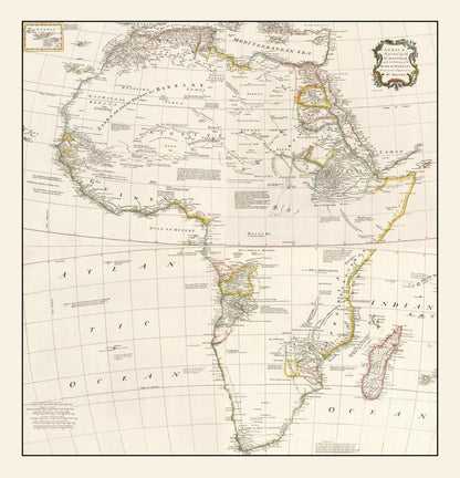 Vintage Map of Africa, 1755