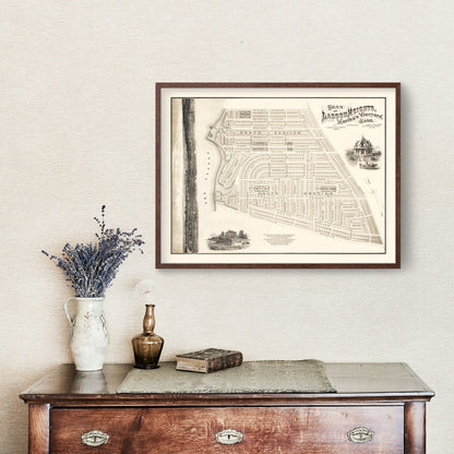 Vintage Lagoon Heights, Martha's Vineyard Map, 1873