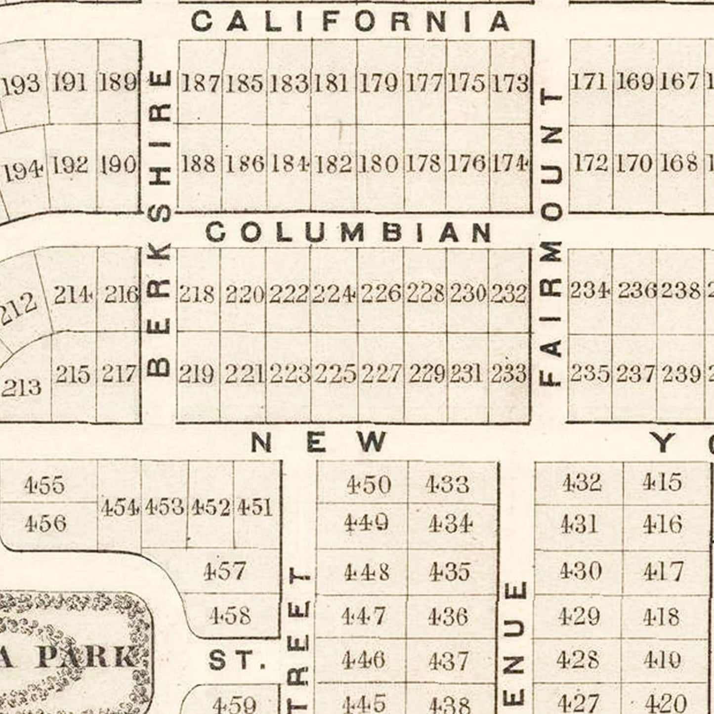 Vintage Lagoon Heights, Martha's Vineyard Map, 1873