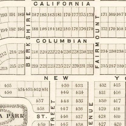 Vintage Lagoon Heights, Martha's Vineyard Map, 1873