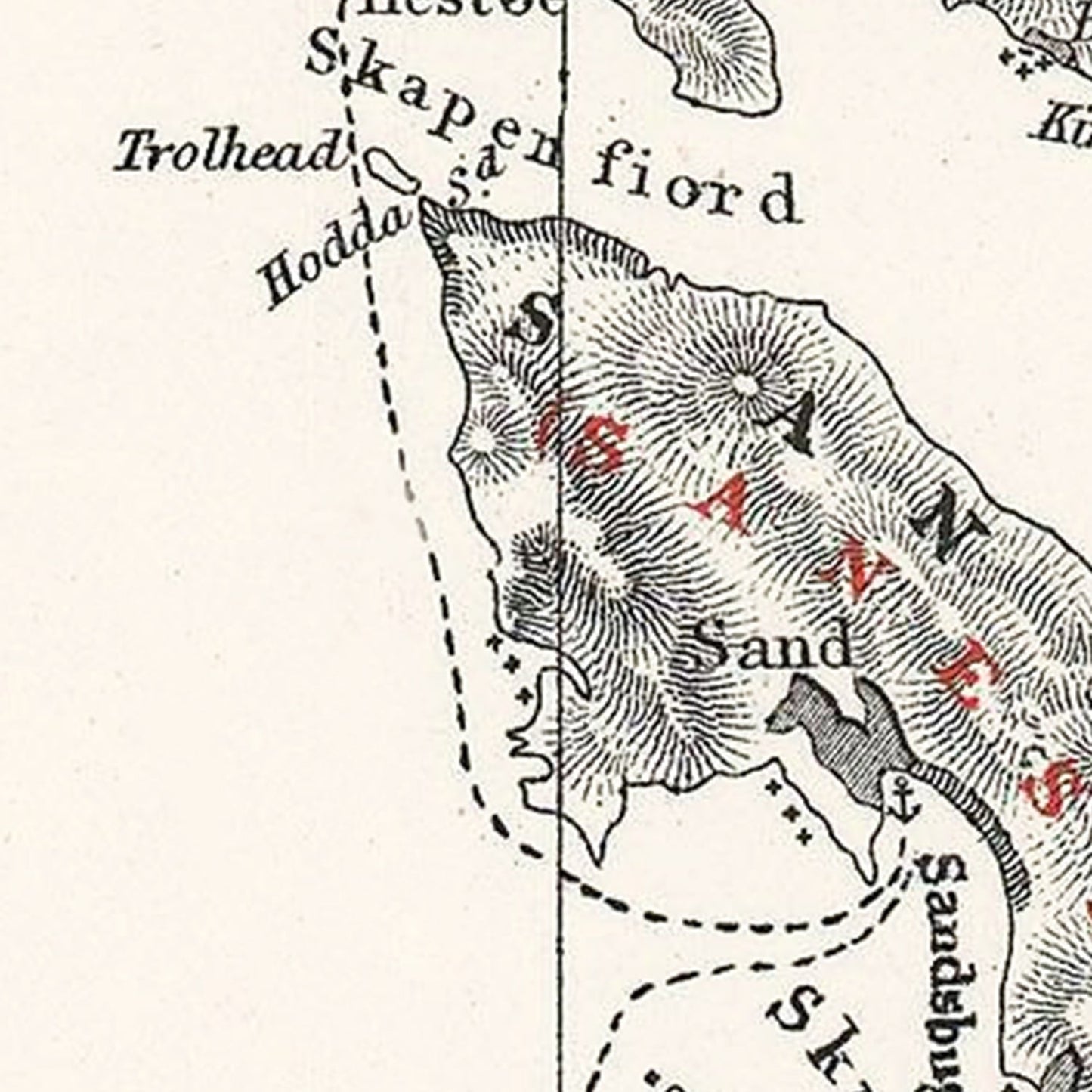 Vintage Map of the Faroe Islands, 1873