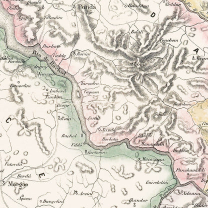 Vintage Map of Goa, India, 1878
