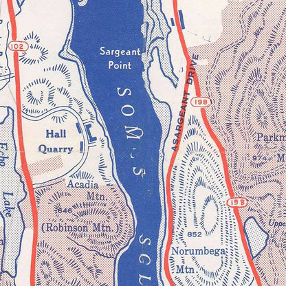 Vintage Map of Mount Desert Island, Maine, 1950