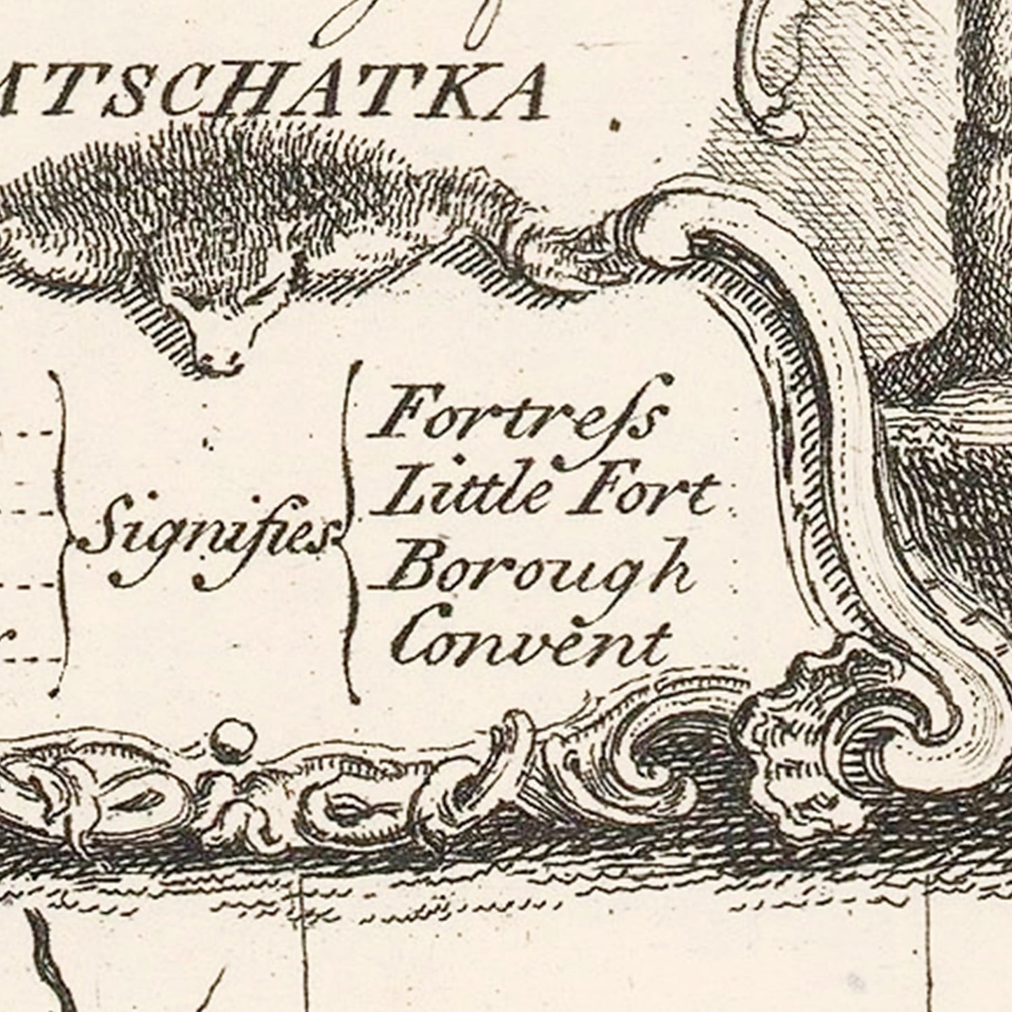 Vintage Map of Siberia, 1744