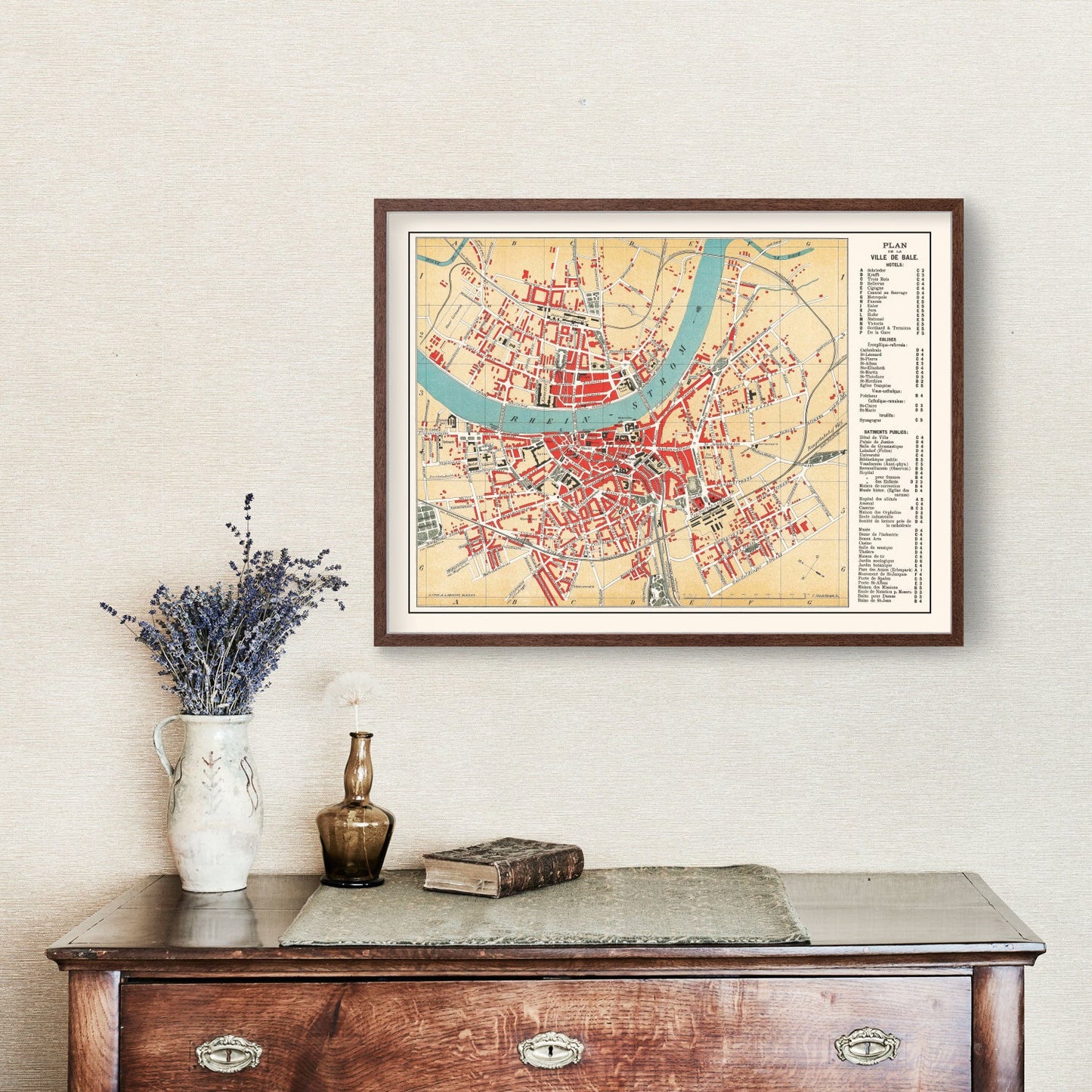 Vintage Map of Basel, Switzerland, 1895