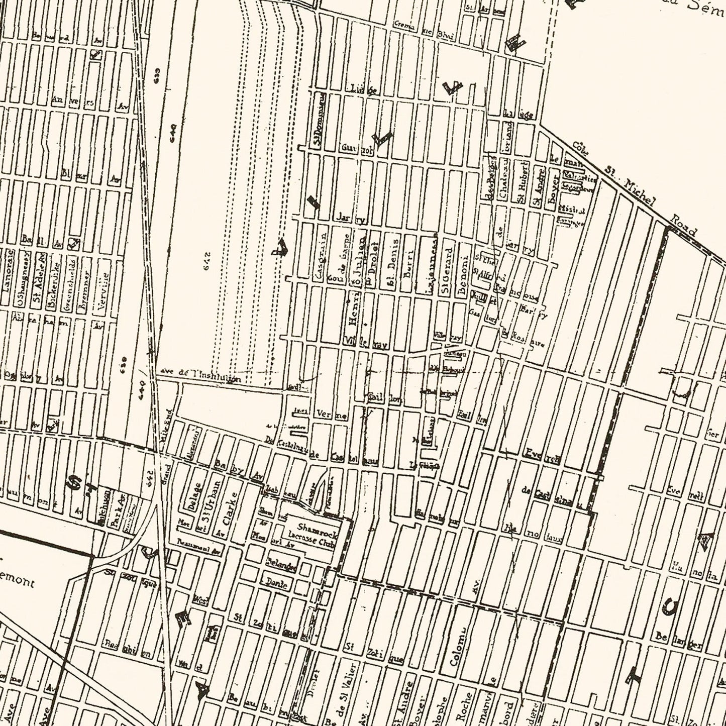 Vintage Map of Montreal, Canada, 1920
