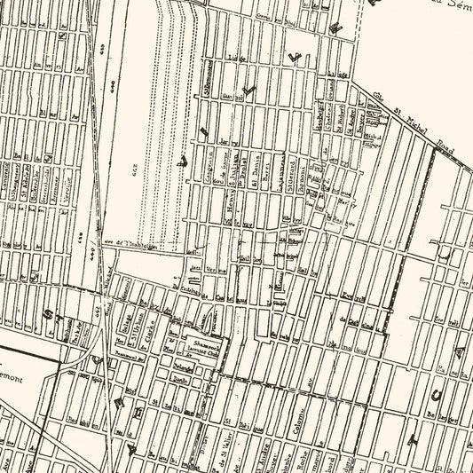 Vintage Map of Montreal, Canada, 1920