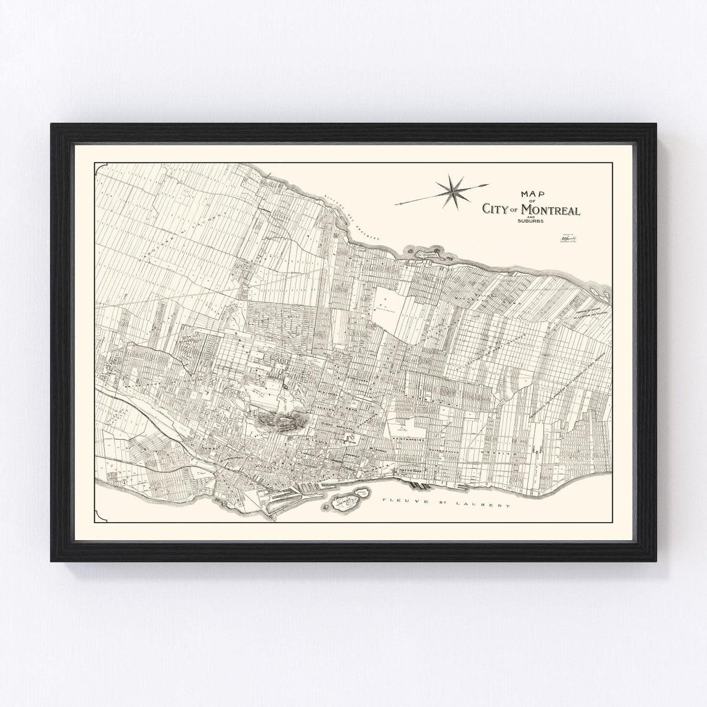 Vintage map of Montreal, Canada, 1920