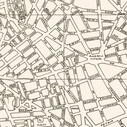 Vintage Map of Casablanca, Morocco, 1941