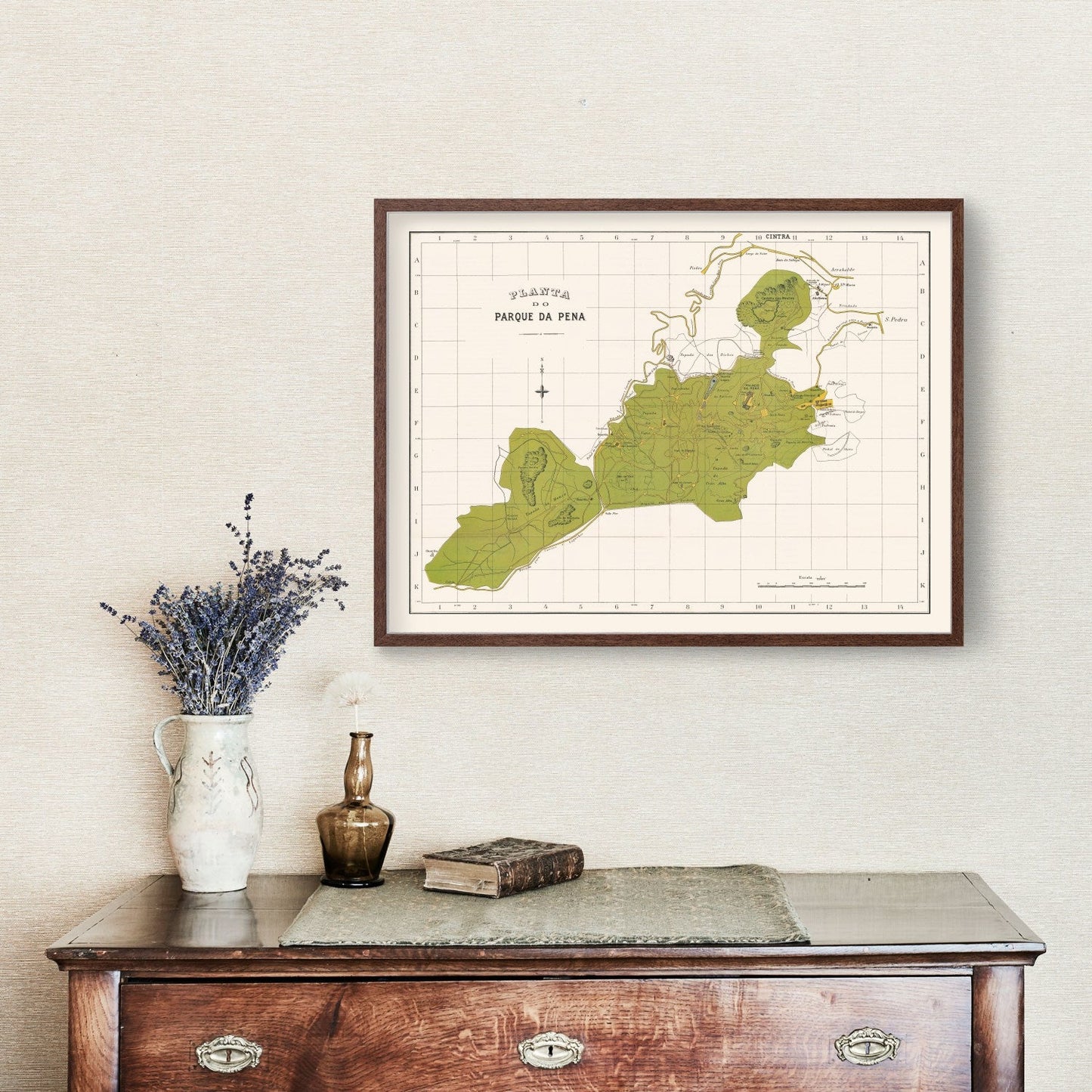 Vintage Map of Parque da Pena, Sintra, Portugal, 1912