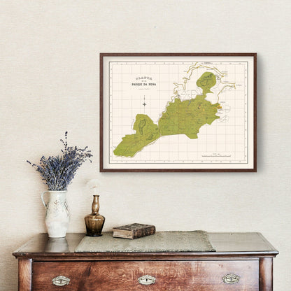 Vintage Map of Parque da Pena, Sintra, Portugal, 1912