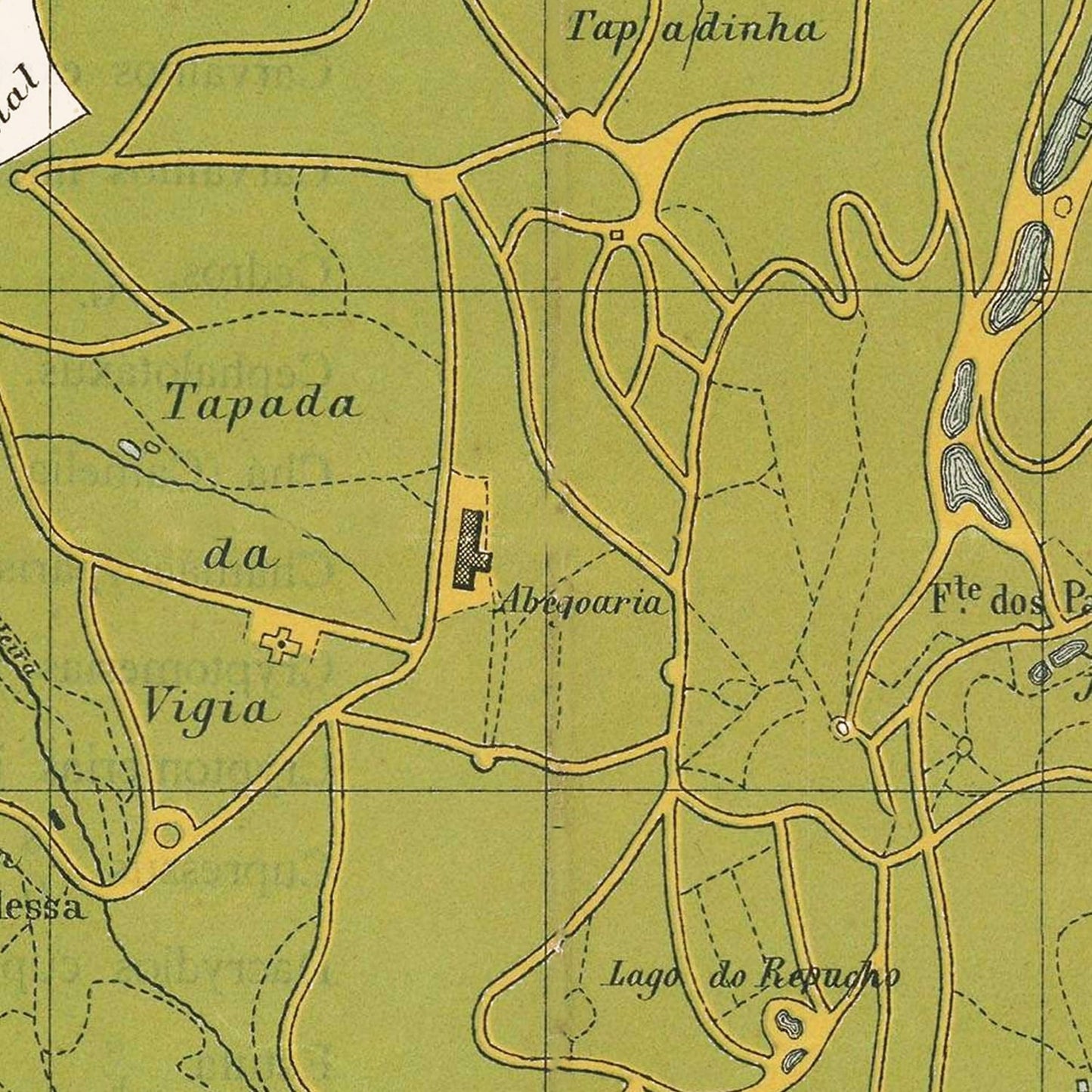 Vintage Map of Parque da Pena, Sintra, Portugal, 1912