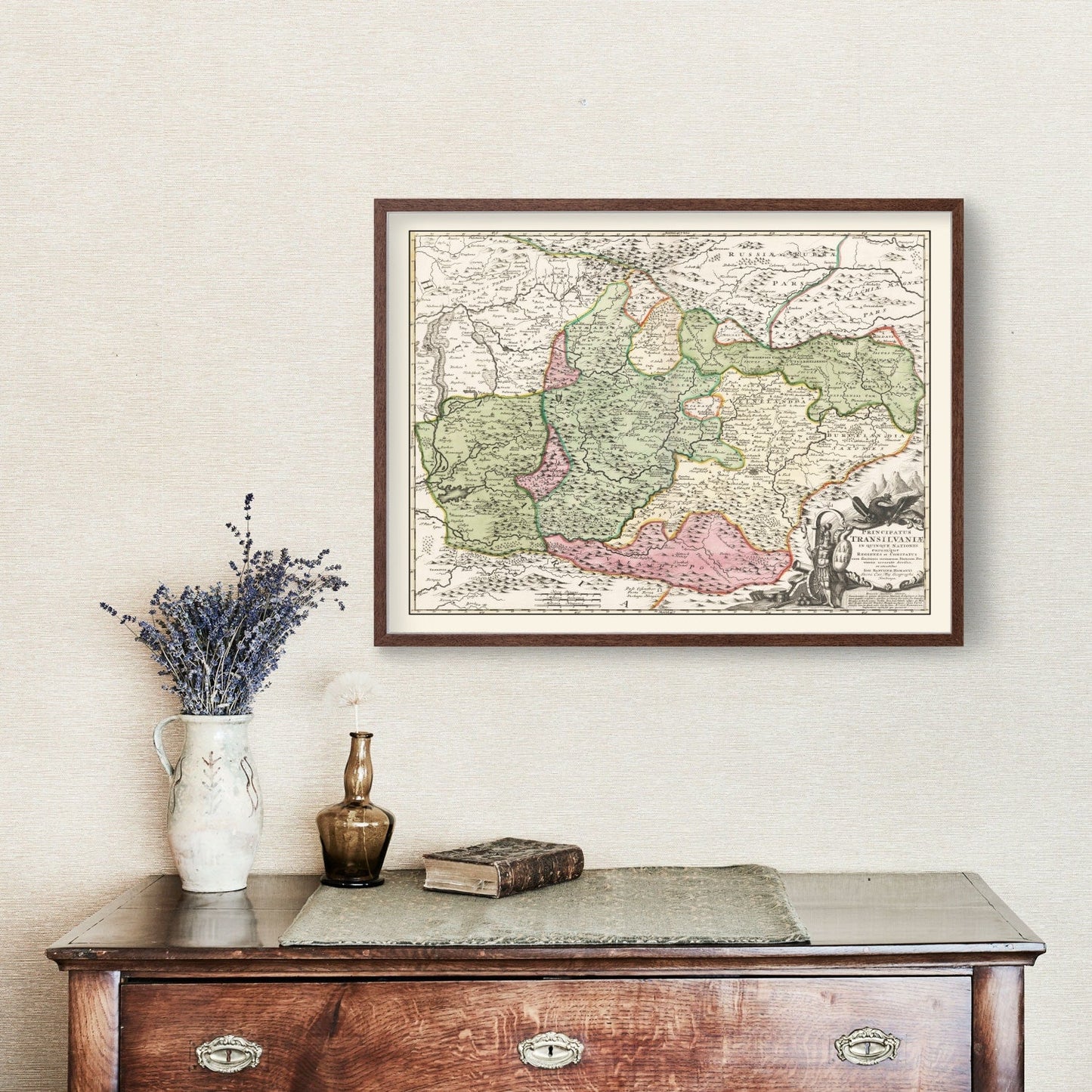 Vintage Map of Romania, 1716
