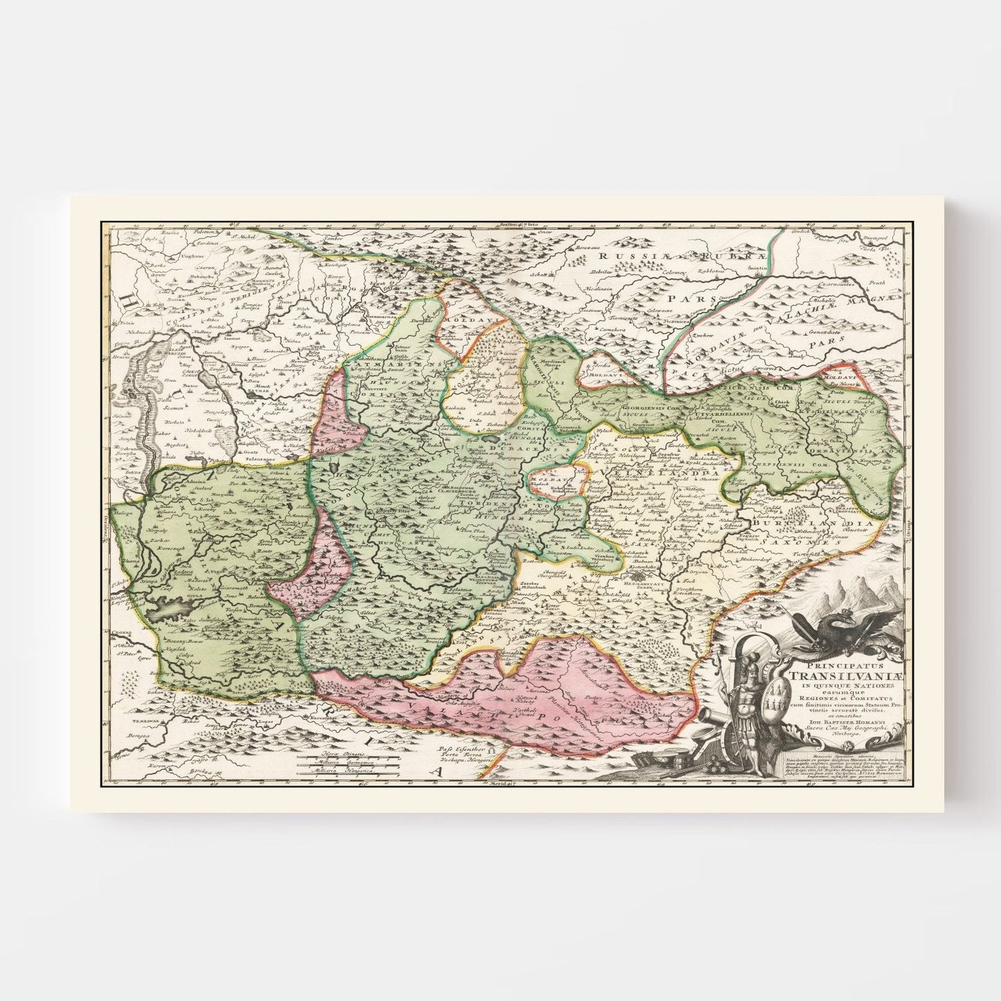Vintage Map of Romania, 1716