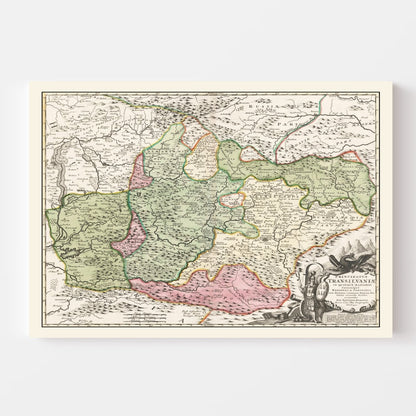 Vintage Map of Romania, 1716