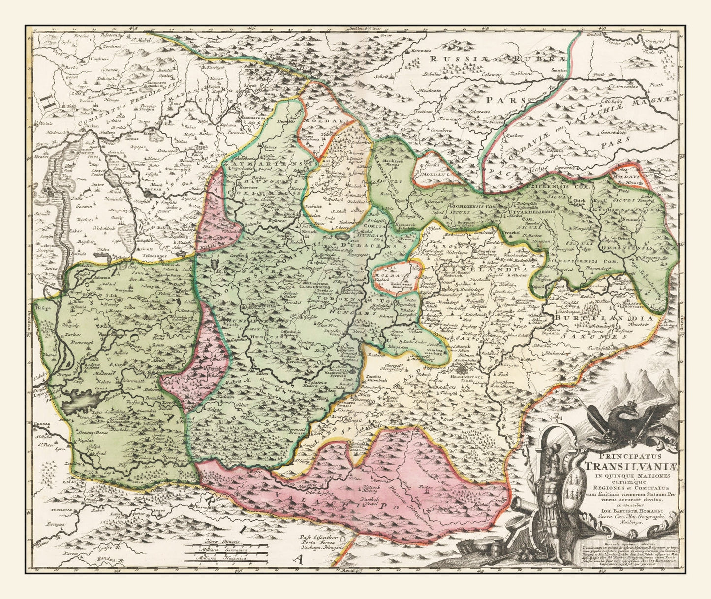 Vintage Map of Romania, 1716