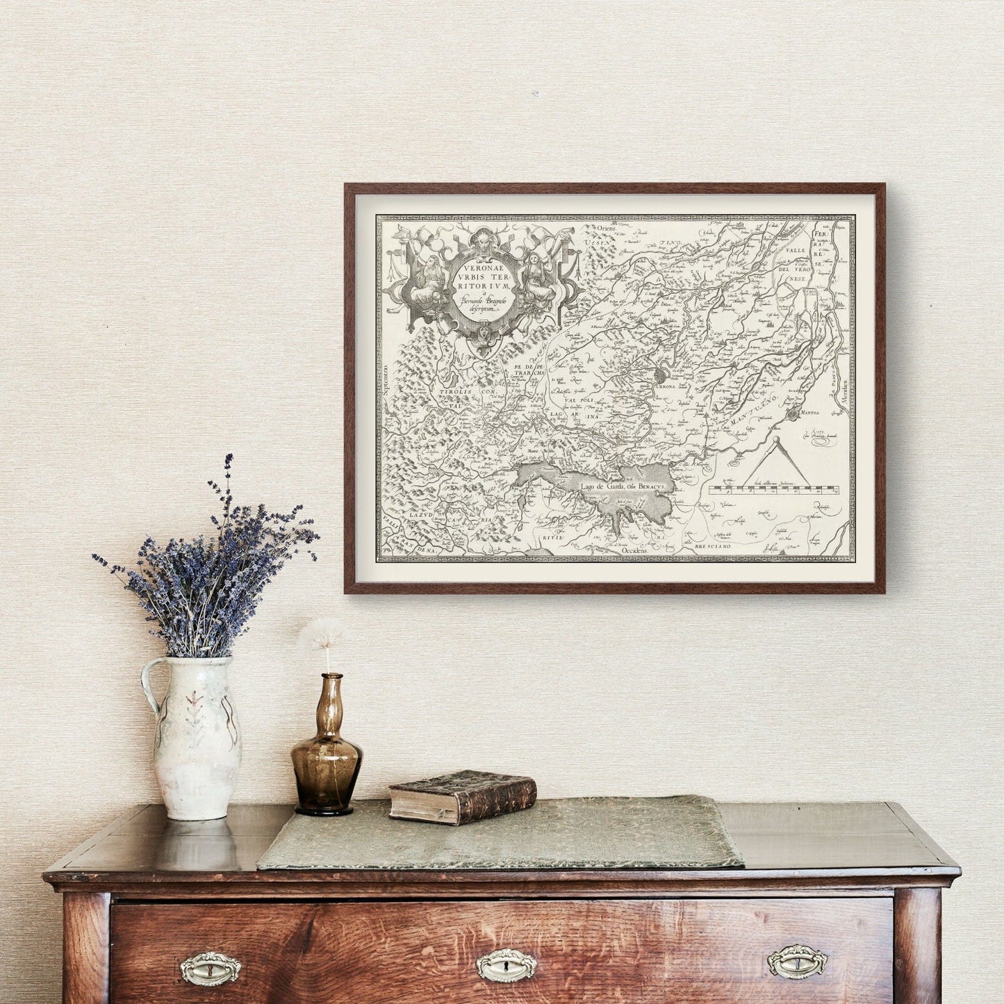 Vintage Map of Verona, Italy, 1579