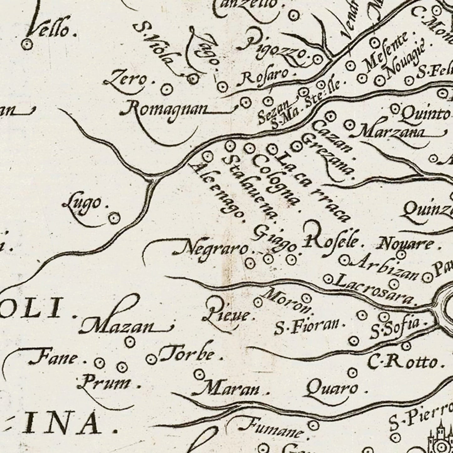 Vintage Map of Verona, Italy, 1579