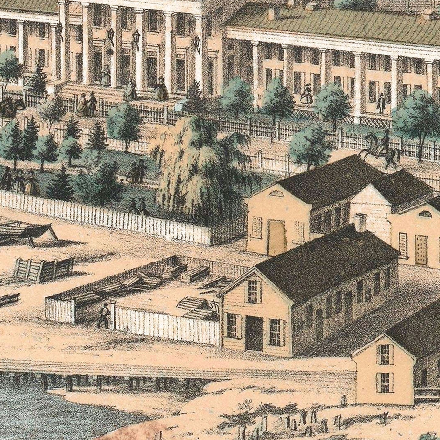 Vintage Fort Monroe, Virginia Map, 1861