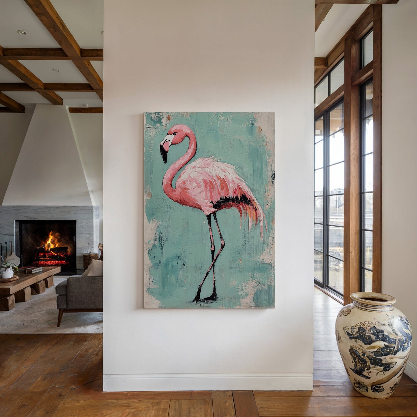Flamingo Wall Art - Tropical Pink Bird Print