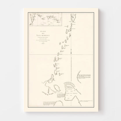 Vintage Kuril Islands Map, 1788