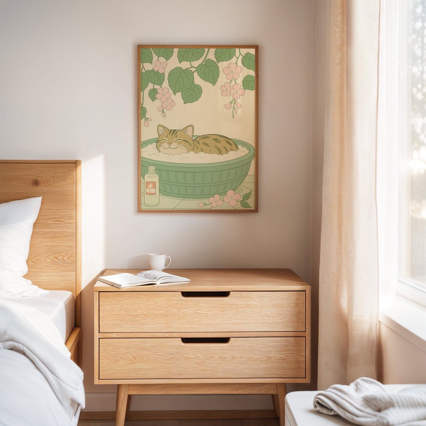 Soak and Purr Cat Spa Dreams Wall Art Print