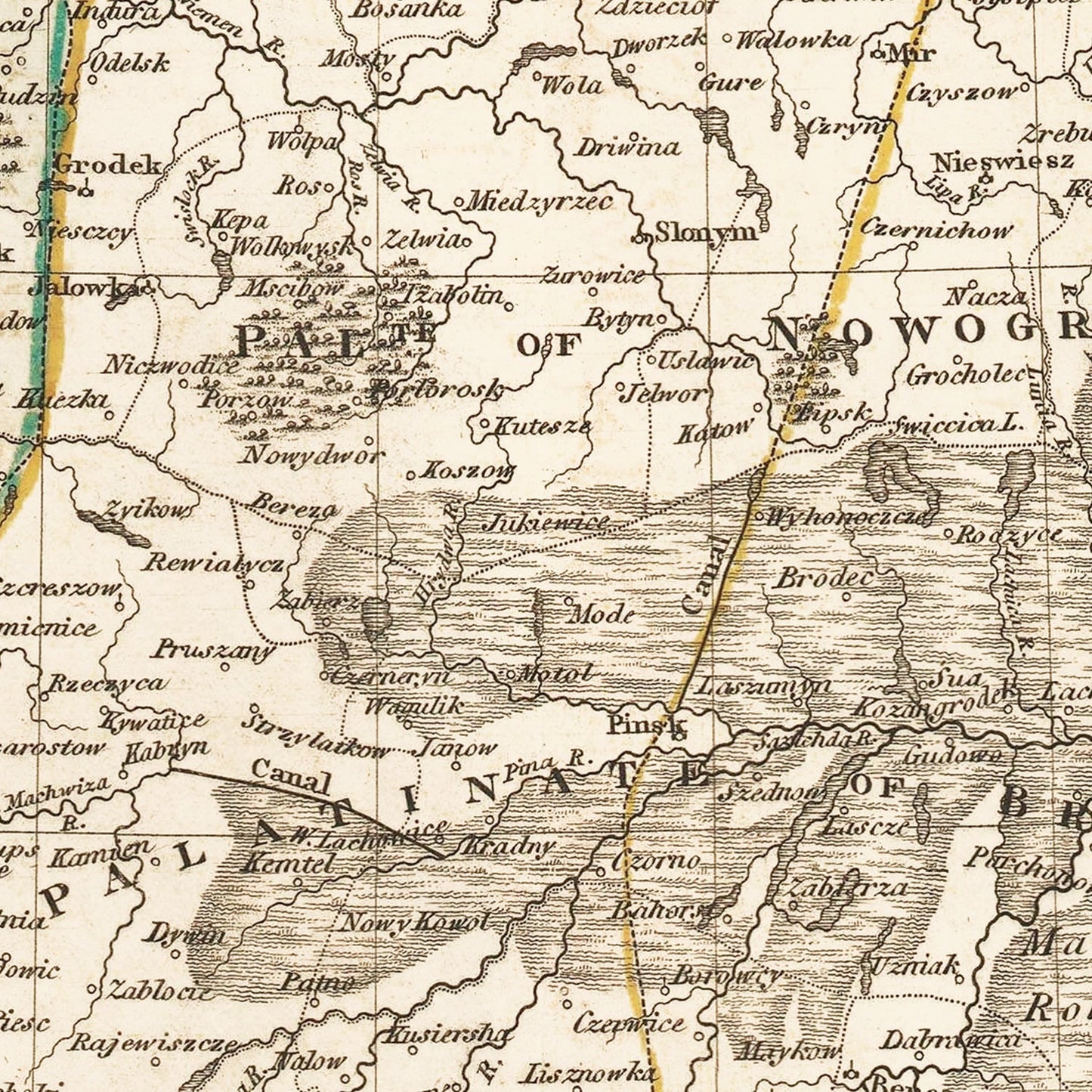 Vintage Map of Poland, 1814