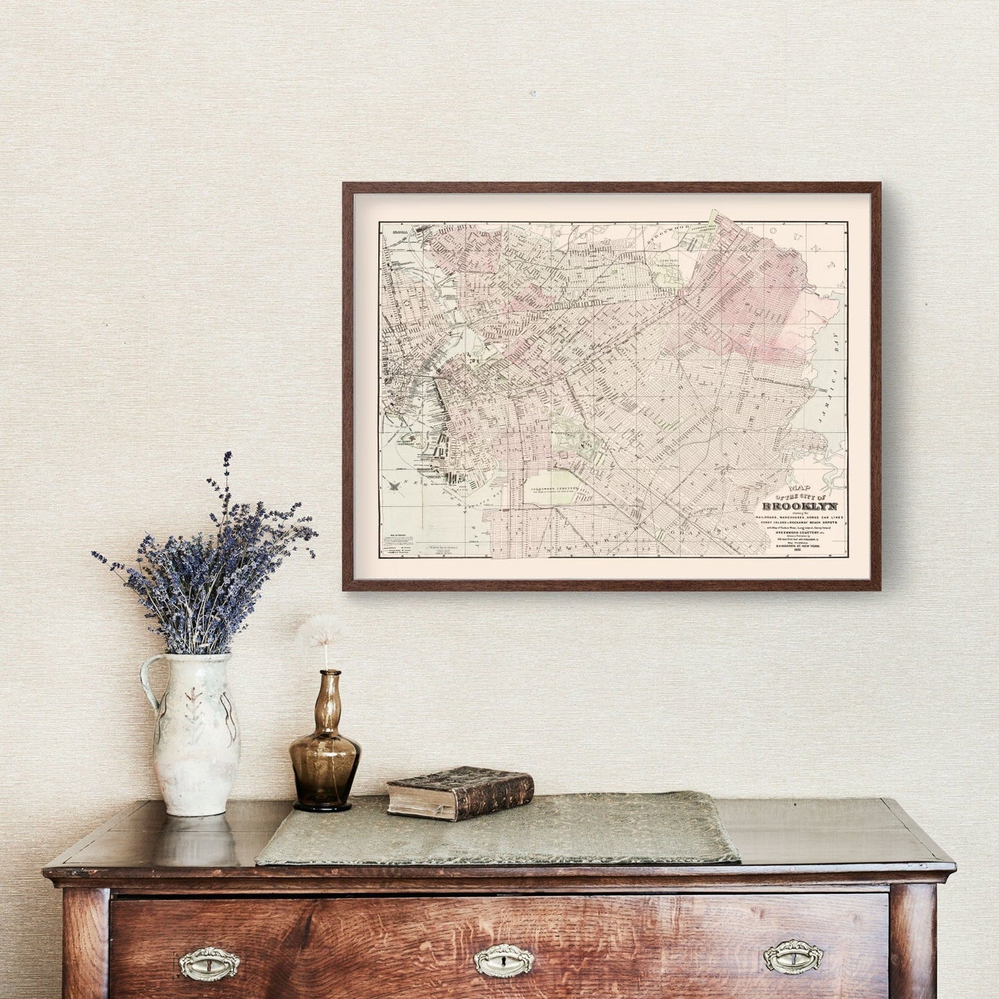 Vintage Map of Brooklyn, New York, 1891