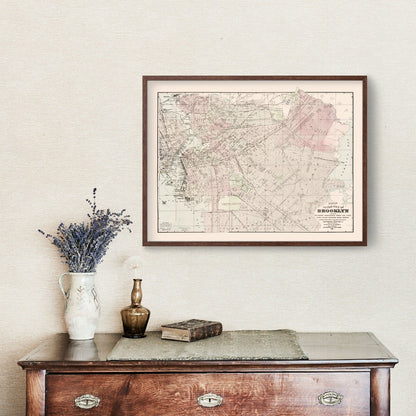 Vintage Map of Brooklyn, New York, 1891