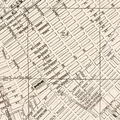 Vintage Map of Brooklyn, New York, 1891