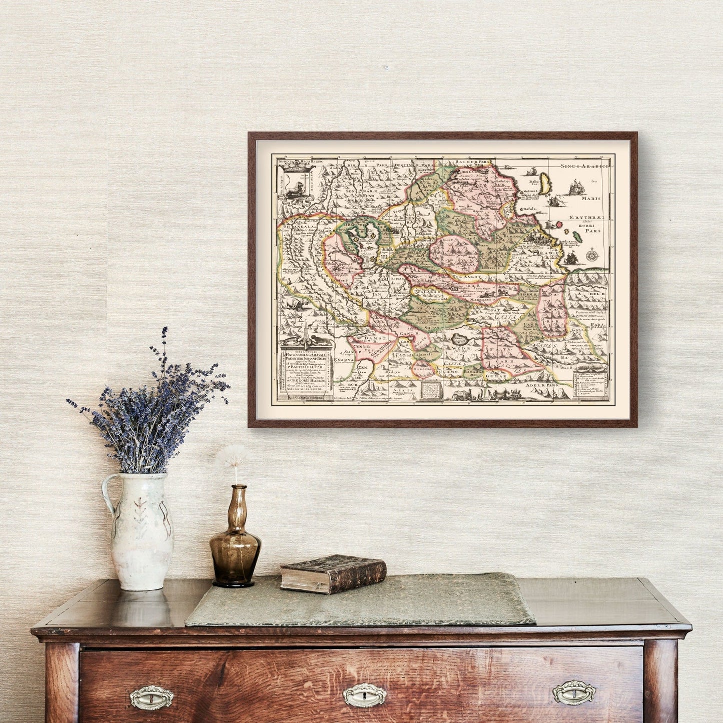 Vintage Map of the Source of the Nile, Ethiopia, 1683