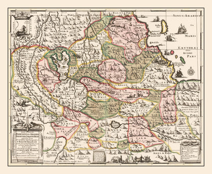 Vintage Map of the Source of the Nile, Ethiopia, 1683