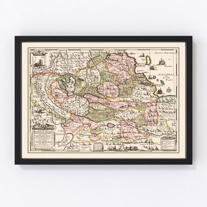 Vintage 1683 Source of the Nile Ethiopia map, digitally restored print