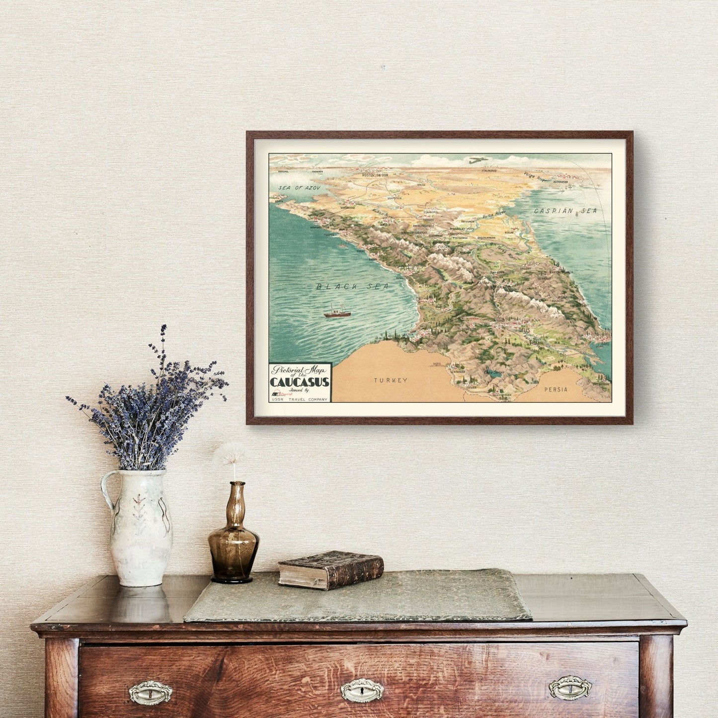 Vintage Caucasus Region Map, 1930