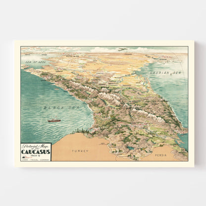 Vintage Caucasus Region Map, 1930