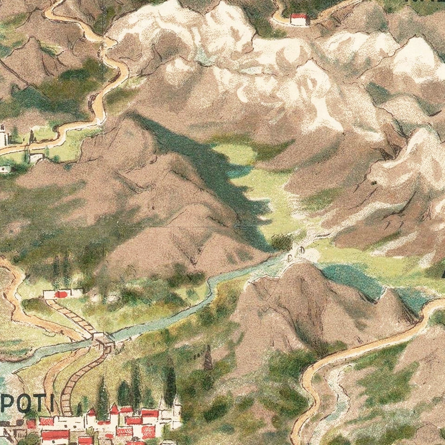 Vintage Caucasus Region Map, 1930