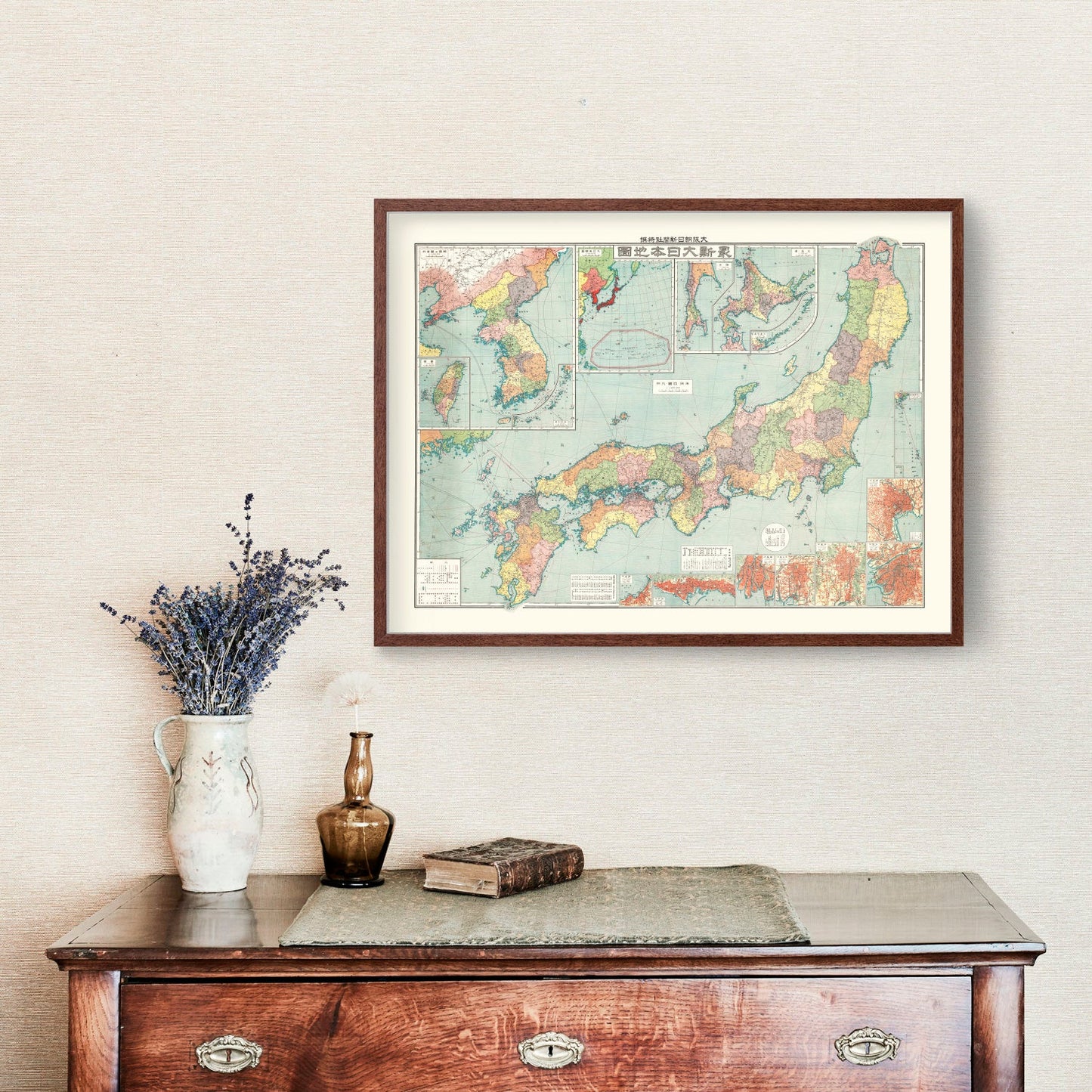 Vintage Empire of Japan Map, 1933